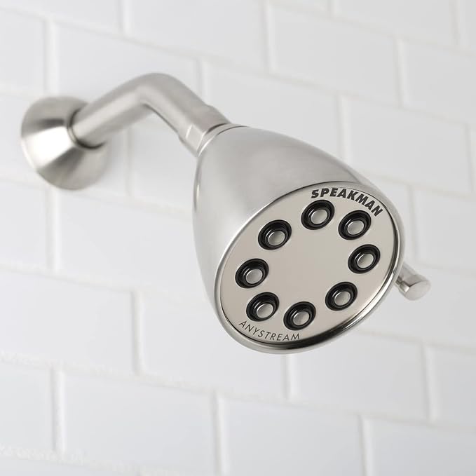 Speakman S-2251-MB Signature Icon Anystream High Pressure Adjustable Solid Brass Shower Head, 2.5 GPM, Matte Black