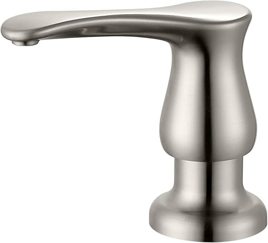 Kitchen Sink Soap Dispenser with 17 OZ Bottle - Brushed Nickel | Built in Soap Dispenser for Kitchen Sink, Lotion Dispenser for Kitchen Sink, Refill from The Top, G086BN