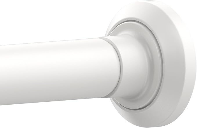 ENJOYBASICS 1" White Shower Curtain Rod, 30-88" Adjustable, Secure Tension | Easy No-Drill Installation, No Tools, No Gaps, Sturdy Rust-Resistant Steel, Sag-Resistant Design, Tubs, RVs, Apartments