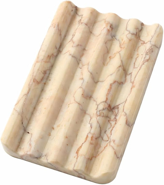 Natural Marble Soap Dish for Bathroom Shower, Bar Soap Holder