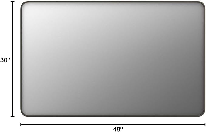 48x30 Inch Brushed Bronze Bathroom Mirror for Wall, | Metal Bronze Framed Bathroom Vanity Mirror, Rounded Rectangle, Anti-rust, Shatterproof, Hangs Horizontally or Vertically