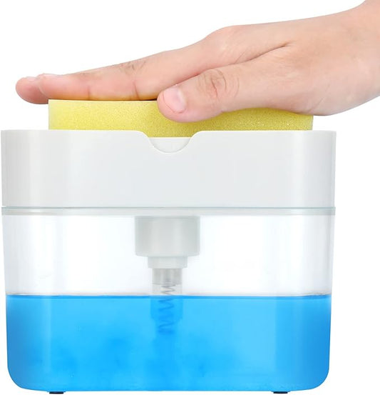 New 2026 Version Premium Quality Dish Soap Dispenser - Countertop Kitchen Soap Dispenser, Sink Dish Washing Soap Dispenser 13 Ounces (Sponge Included)