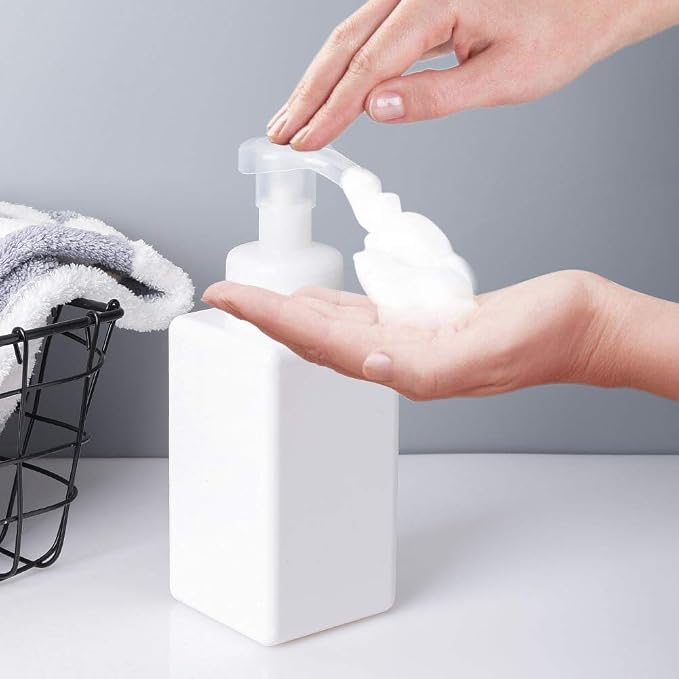 Foaming Soap Dispenser, 22oz Plastic Refillable Pump Bottle, 2 Pack, White | Hand Dispenser for Liquid Soap, Shampoo & Body Wash – Saves Soap with Rich Foam, Reusable, Easy to Refill, BPA-Free