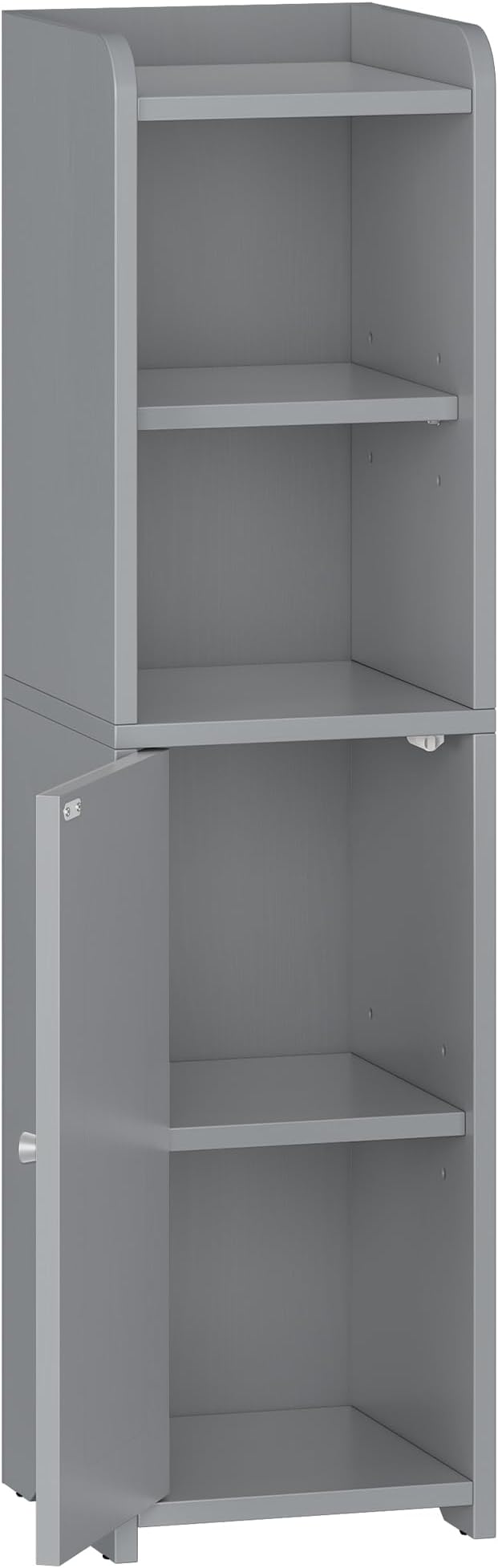 Hzuaneri Bathroom Storage Cabinet, Narrow Toilet Paper Cabinets with Doors | Small Corner Floor Cabinet with Doors and Adjustable Shelf, Bathroom Organizer for Small Spaces, Gray BC19721X
