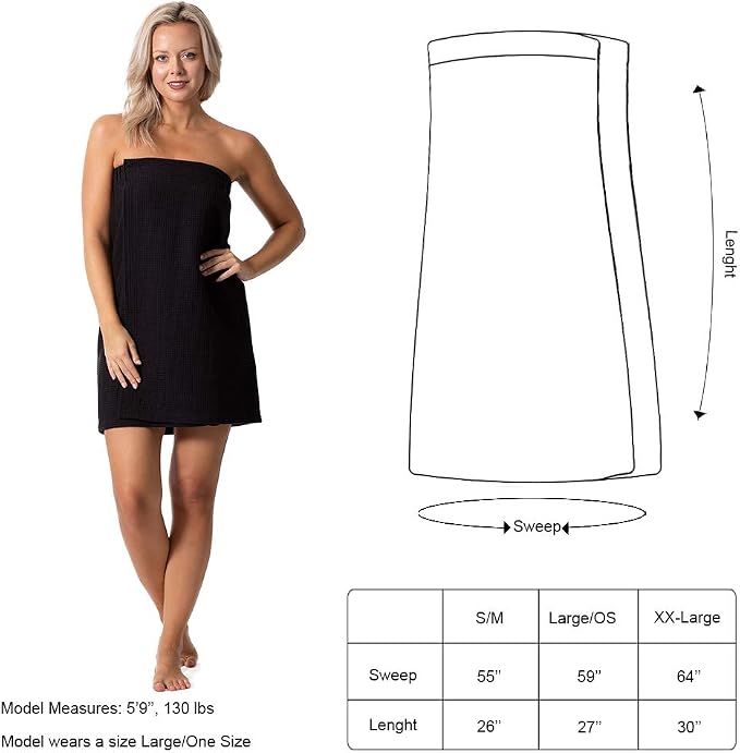Women’s Waffle Spa Body Wrap with Adjustable Closure