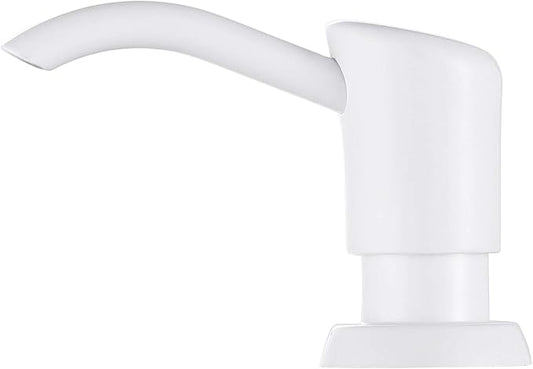 Dish Soap Dispenser for Kitchen Sink, 17 oz Bottle, White | Refills From The Top, No-Leak ABS Pump, DIY Installation, 360° Swivel, Fits 1–1.5 in Sink Holes; for Dish Soap or Lotion