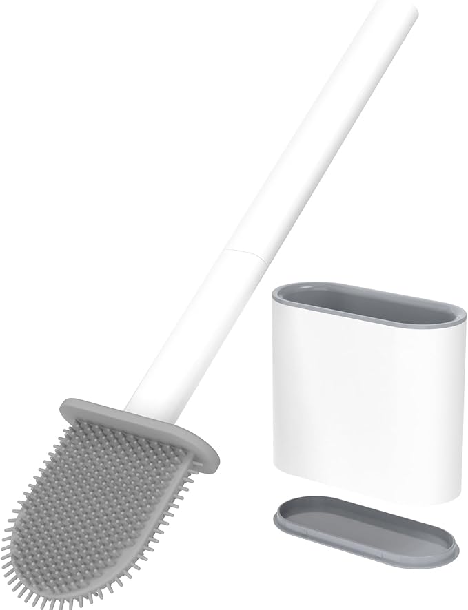 RV Toilet Bowl Brush by, Silicone Bristles, Wall-Mounted, Anti-Roll & Anti-Drip Design | Safe for RV Toilets, Travel Trailers, Campers | Durable & Easy to Clean | Made by RVers for RVers