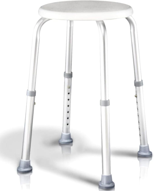 Vive Shower Stool for Inside Bath - Small, Adjustable, Plastic, Round, Non-Slip - Bathtub Seat Chair for Bathroom Safety - Waterproof Medical Universal Tub Bench for Elderly, Senior, Women, Adults | Non-Slip - Bathtub Seat Chair for Bathroom Safety - W...