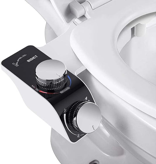 Self Cleaning Retractable Non Electric Dual Hidden Nozzle Bidet Attachment for Toilet Seat with Warm Water Jet Spray for Toilet Bathroom Bidet Toilet Sprayer Adjustable Water Pressure