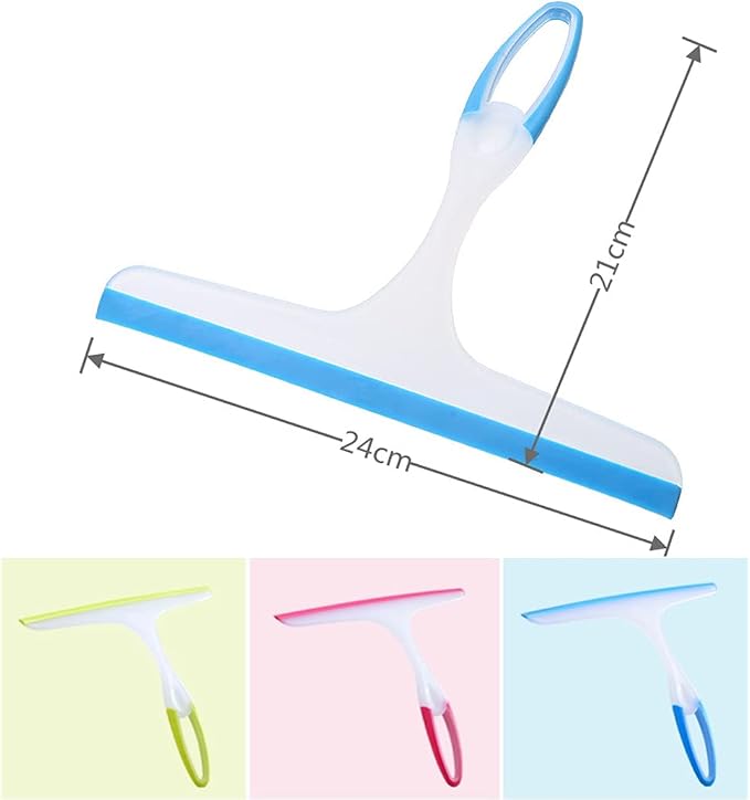 3pcs Silicone Shower Squeegee for Glass Doors & Tiles - Handheld Bathroom and Window Cleaner, Household Shower Squeegee for Tile Shower Walls