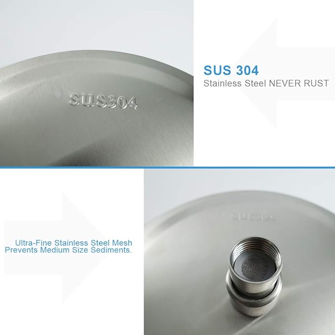 NearMoon Rain Shower Head, Ultra-Thin Design-Pressure Boosting, Awesome Some Experience, High Flow Stainless Steel Rainfall Head (12 Inch, Brushed Nickel)