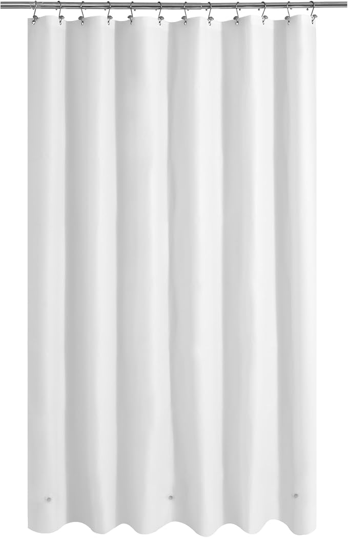 72x96 Extra Long Shower Curtain Liner White | 3 Bottom Magnets,12 Rustproof Grommets,Water Proof Lightweight PEVA,72W x 96H for Bathroom Extra Long Size