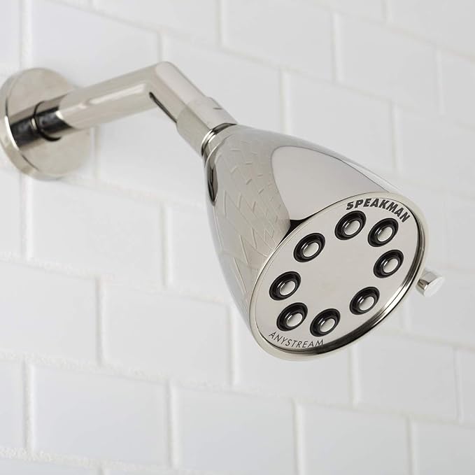 Speakman S-2251-PN Signature Icon Anystream High Pressure Adjustable Solid Brass Shower Head, Polished Nickel
