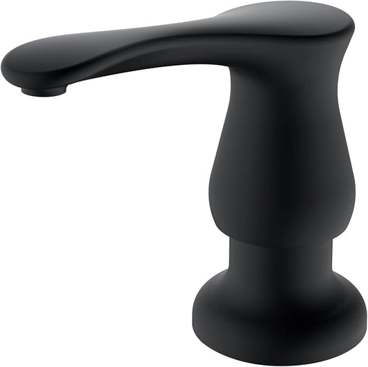 Built in Soap Dispenser for Kitchen Sink with Bottle, Matte Black | Mattle Black Kitchen Sink Soap Dispenser Pump with 17 OZ Bottle, Lotion Dispenser, Refill from The Top, G086B