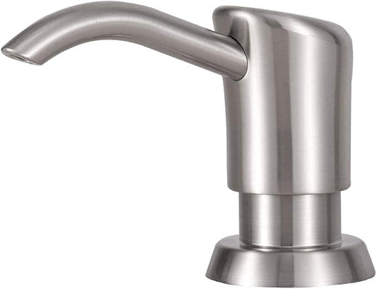 Dish Soap Dispenser for Kitchen Sink, 17 oz Bottle, Brushed Nickel | Refills From The Top, No-Leak ABS Pump, DIY Installation, 360° Swivel, Fits 1–1.5 in Sink Holes; for Dish Soap or Lotion