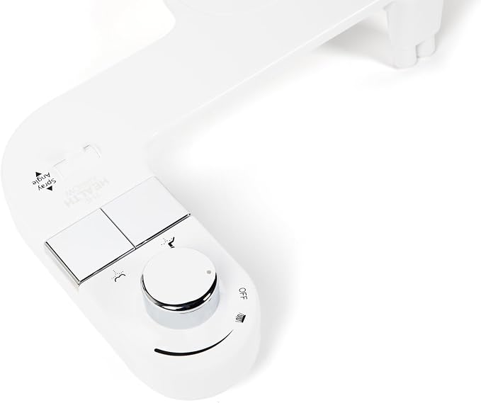 MIZU FLOW - Non-Electric Bidet Attachment for Toilet Seat, Adjustable Water Pressure & Spray Angle, Fresh Water, Hygienic, Self Cleaning, Dual Nozzles (Front & Rear Wash), DIY Easy Install (White)