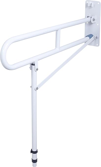 Aidapt 29.5 INCH Stainless Toilet Safety Rails,Disabled Flip-Up Bathroom Grab Bar with leg support,Toilet Handrails Hand Grips Handle Shower Assist Aid, designed for Handicap and Elderly
