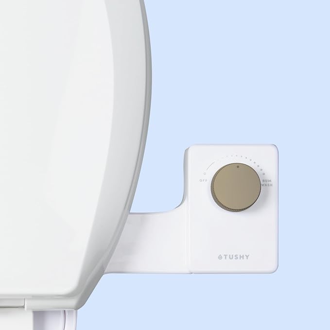 TUSHY Fresh Ultra-Slim Starter Bidet Attachment, Matte Brass | Non-Electric, Cool Water Rear Wash, Adjustable Pressure, Self-Cleaning, Fits Elongated and Round Toilets, 10 Minute Install