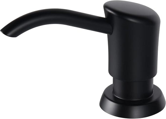 Dish Soap Dispenser for Kitchen Sink, 17 oz Bottle, Matte Black | Refills From The Top, No-Leak ABS Pump, DIY Installation, 360° Swivel, Fits 1–1.5 in Sink Holes; for Dish Soap or Lotion
