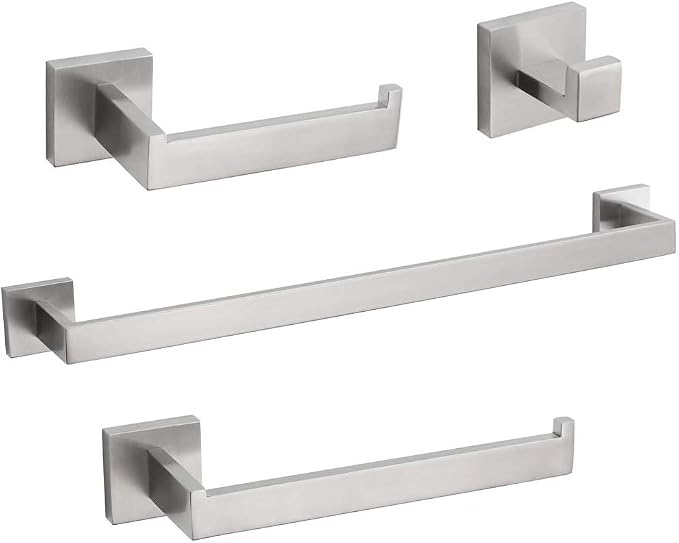 TURS Bathroom Hardware Set Brushed Towel Bar Set Stainless Steel Bathroom Accessories Towel Holder Sets Wall Mounted