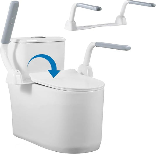 Toilet Safety Rails for Seniors (396 lbs), Adjustable Toilet Handle, Easy Installation and Frame with Arms for The Elderly and Disabled, Pregnant Women or Mobility Issues