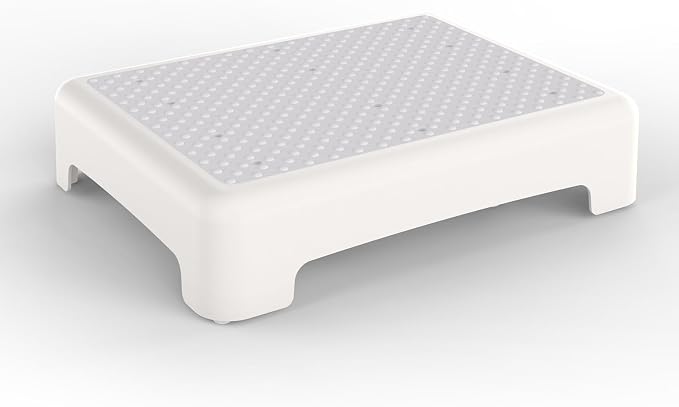 HBTower Mobility Step Stool for Adults & Seniors,Non-Slip Platform | Portable Riser, Safety Step for Car, Bedside, Office, Shower, Stairs, White