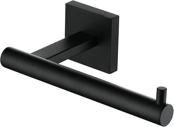 KOKOSIRI Toilet Paper Holder for Bathroom Toilet Roll Holder Hold Mega Rolls Matte Black Stainless Steel B2005BK