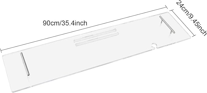 Clear Acrylic Bathtub Tray with Handles, Multiple Sizes Bath Tray, Bathtub Caddy for Bathroom Spa (35.4 * 9.45in)