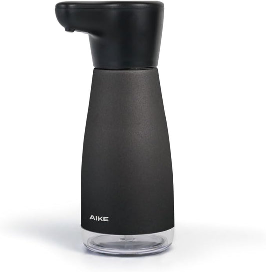 AIKE Magnetic Charging Automatic Liquid Soap Dispenser Matte Black 14oz | IPX7 Waterproof for Kitchen Sink and Bathroom,Adjustable 5 Levels Precise Dispense for Dish and Hand Soap,with Clear Window