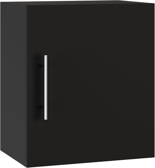 Small Wall Cabinet set of 2, 18" W x 12" D x 20" H Wooden Wall Mounted Storage Cabinet, 1 Door Cabinet with Soft Close, Metal Handle, Adjustable Shelf for Kitchen, Garage, Laundry, Bathroom,Black