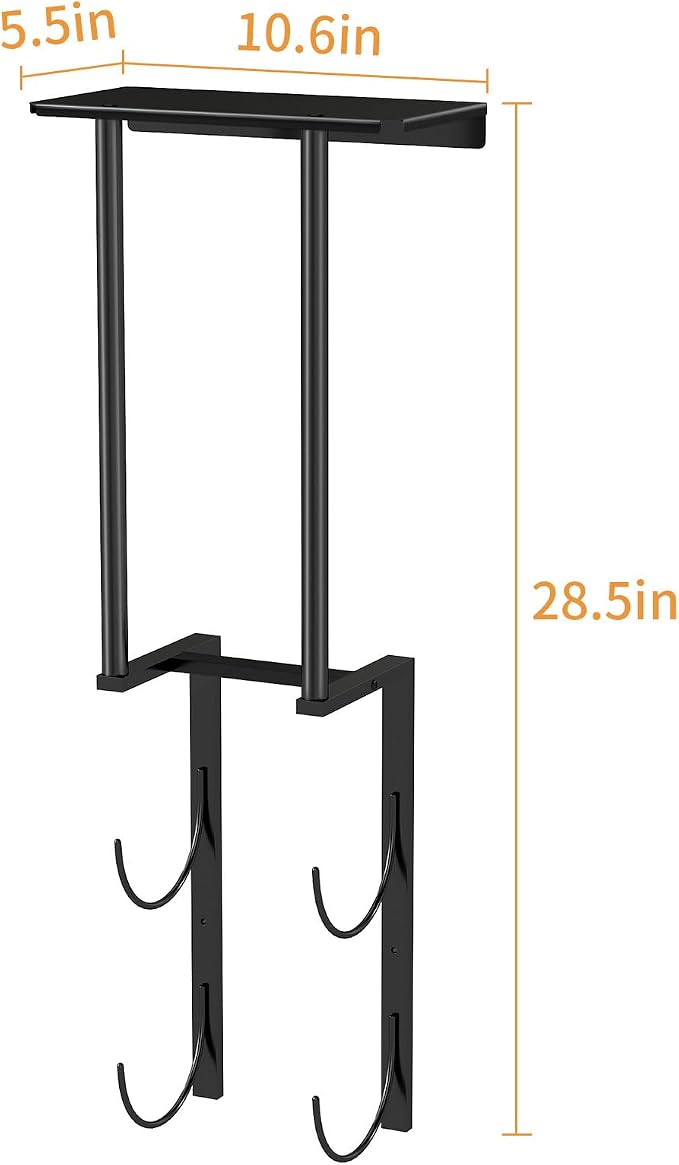 Towel Racks for Bathroom, Bathroom Towel Rack Wall Mounted with 2 Tiers Rolled Towel Holder, Towel Storage can Holds 3 Large Rolled Towels, Black