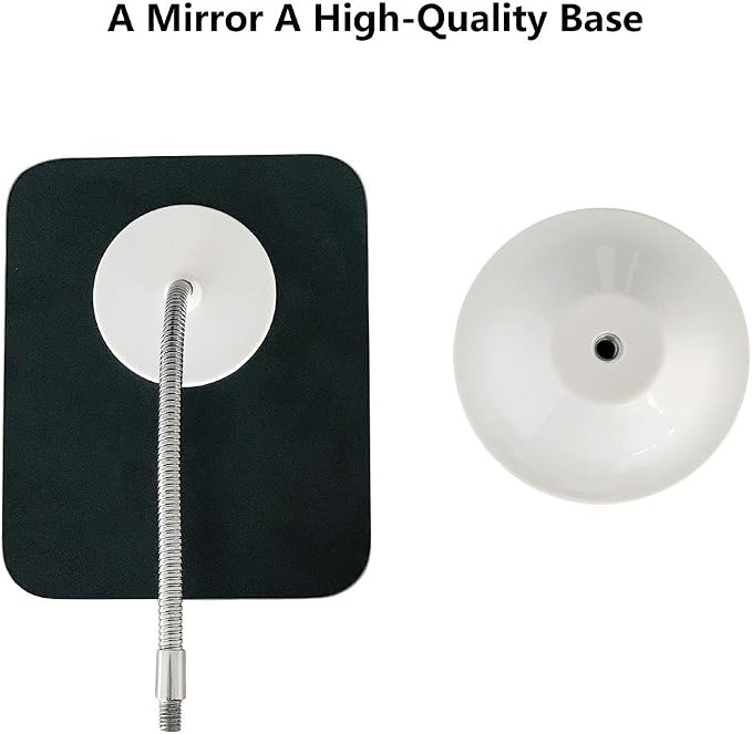 YEAKE Adjustable Flexible Gooseneck Makeup Mirror,360°Rotation Folding Portable Desk Vanity Mirror with Stand Shower Shaving Cosmetic Mirror Square Large