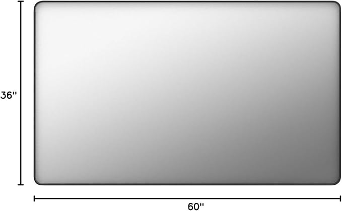 60x36 Inch Black Framed Bathroom Mirror for Wall, Large Matte Black Bathroom Vanity Mirror, Rounded Rectangle Mirror, Anti-Rust, Shatterproof, Hangs Horizontally or Vertically | Large Matte Black Vanity Mirror, Rounded Rectangle Mirror, Anti-Rust, Shat...