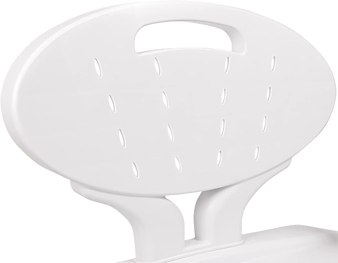 Vaunn Medical Shower Chair Bath Seat with Padded Arms, Removable Back and Adjustable Legs for Bathtub Safety (Wide Chair With Arms)