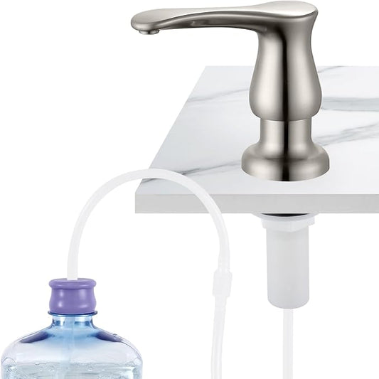 Kitchen Sink Soap Dispenser Brushed Nickel, G0086BN-G | Under Sink Soap Dispenser with 40" Silicone Extension Tube, Say Goodbye to Frequent Refills