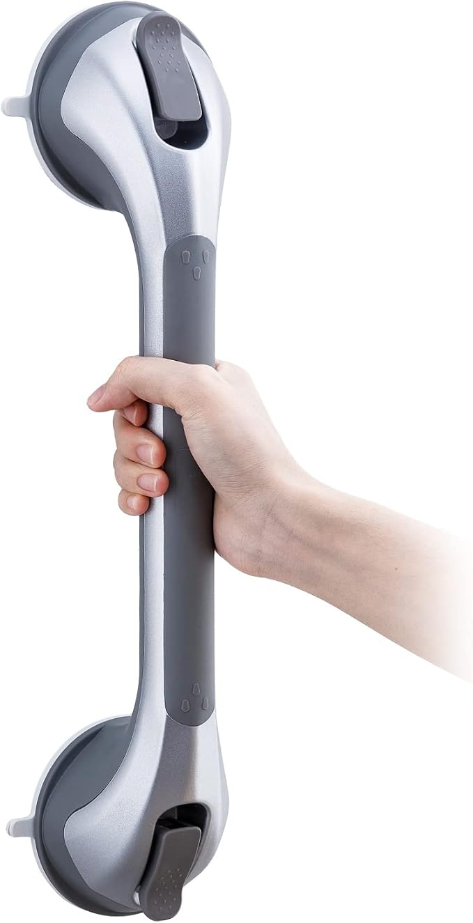 TAILI Grab Bars for Shower,Shower Handles for Elderly Suction,16.8",Silver | Safety for Showers,Bathtubs,Toilet,Elderly&Seniors,Bathroom Grip Bar Heavy Duty Handrails,No Drilling Removable Waterproof,G9