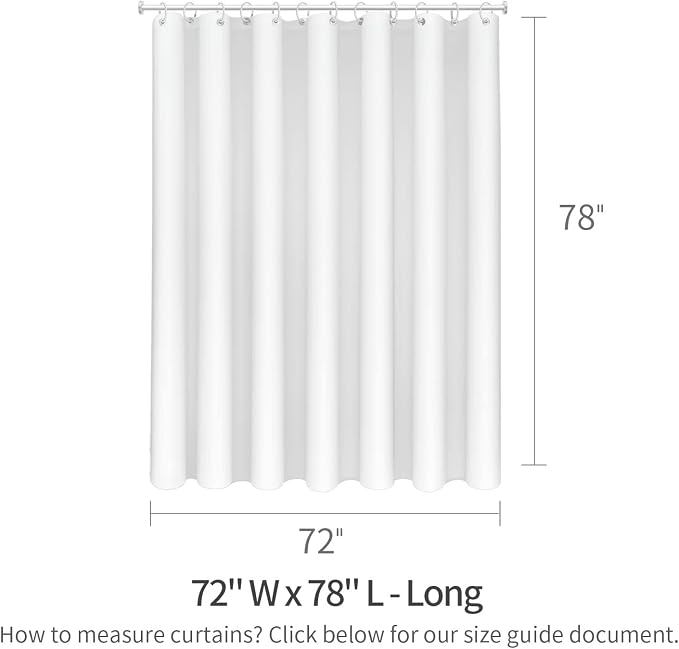 MitoVilla Long Fabric Shower Curtain Liner, 72 x 78 Inches Shower Curtain Liner for Modern Hotel Bathroom Decor, Brown Water-Resistant Bath Curtains Rust Resistant Grommets Machine Washable