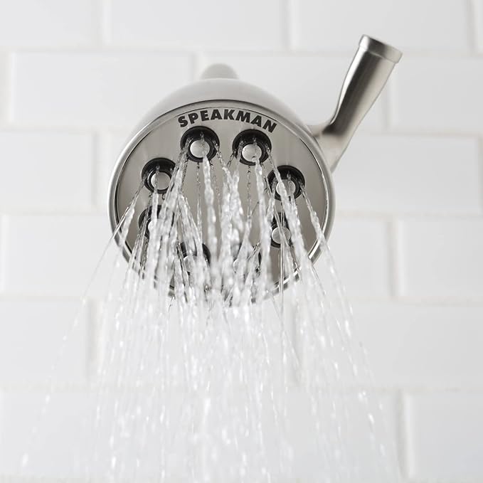 Speakman S-2251-MB Signature Icon Anystream High Pressure Adjustable Solid Brass Shower Head, 2.5 GPM, Matte Black