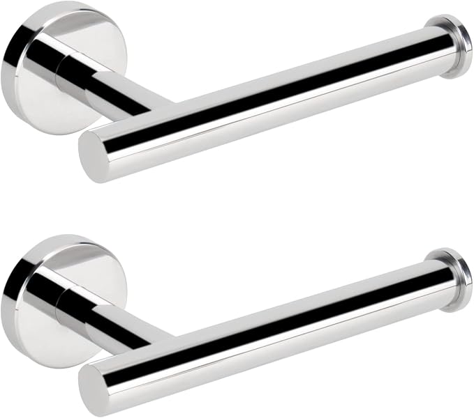 NearMoon Bathroom Toilet Paper Holder, Premium SUS304 Stainless Steel Rustproof Wall Mounted Toilet Roll Holder for Bathroom, Kitchen (2 Pack, Chrome Finish)