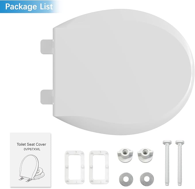 Toilet Seat, Round Toilet Seat with Toddler Seat Built in, Potty Training Toilet Seat Round Fits Both Adult and Child, with Slow Close and Magnets- Round 2 Packs