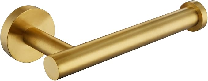 Toilet Paper Holder, Brushed Dark Gold, 304 Stainless Steel | Right-Side Open Design, One-Hand Roll Changes, Raised End Cap, Regular, Large & Mega Roll Fit, Guest Bathroom & Washroom Use
