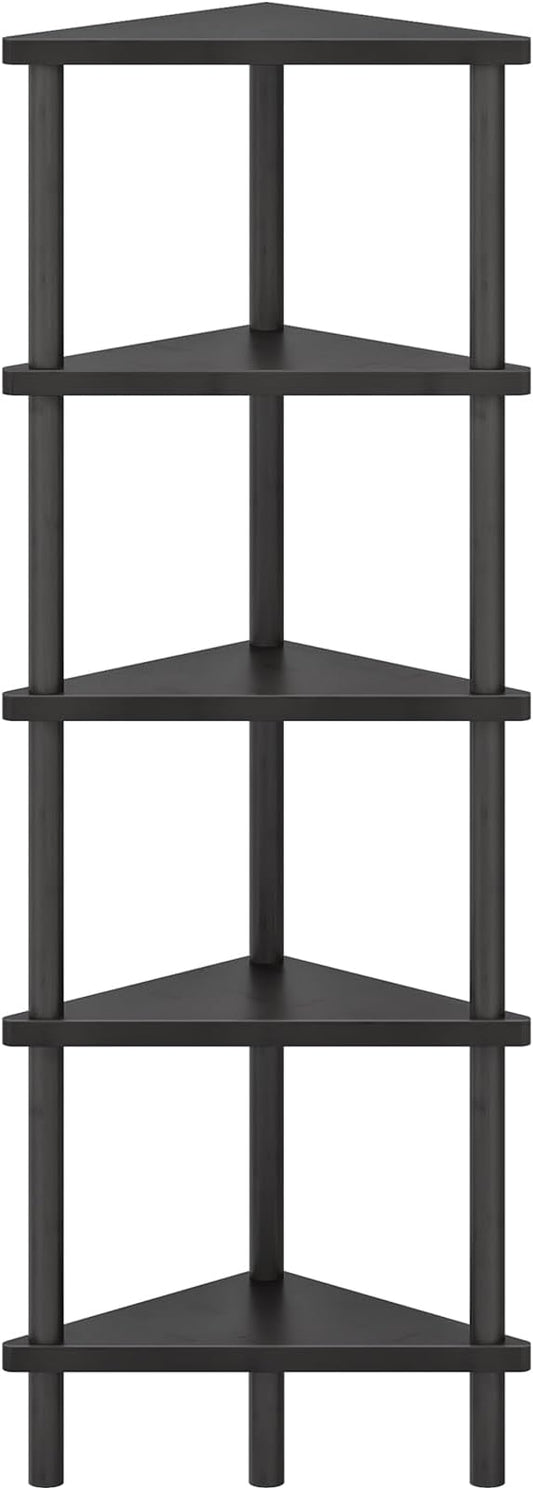 HOOBRO Corner Shelf Stand, 5-Tier Bamboo Corner Bookshelf, Plant Display, Corner Bookcase, Multipurpose Shelving Unit for Small Space, Living Room, Easy Assembly, BK124CJ01