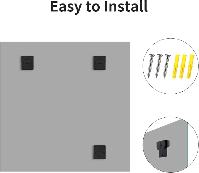 CILIBER Beveled Mirror, 36x36 Square Bathroom Mirrors for Wall, 3mm Tempered Glass Large Frameless Vanity Mirror Over Sink with Beveled Edge for Bathroom,Bedroom,Living Room and Entryway