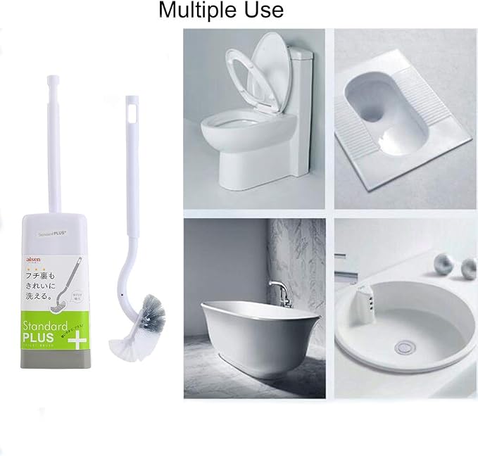 Marbarsse Bathroom Toilet Bowl Brush and Holder, Curved Design Toilet Brush for Deep Cleaning Under Rim, Best Toilet Brush Set, Easy Handy CompactToilet BowlCleaner Brush for Bathroom, 2 Pack