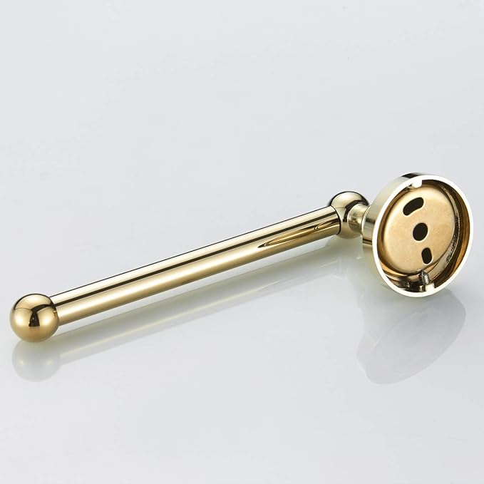 Flybath Toilet Paper Holder Brass Polished Gold Wall Mount for Bathroom | Rust-proof, Heavy Duty, Sturdy, Easy to Fit, Vintage Shiny Gold Loo Roll Holder, Paper Tissue Storage, Bathroom Accessories