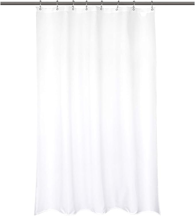 Barossa Design 48x72 Fabric Stall Shower Curtain Liner White | Soft Microfiber Cloth, Waterproof, Hotel Quality, Machine Washable, 48W x 72H for Bathroom Stall