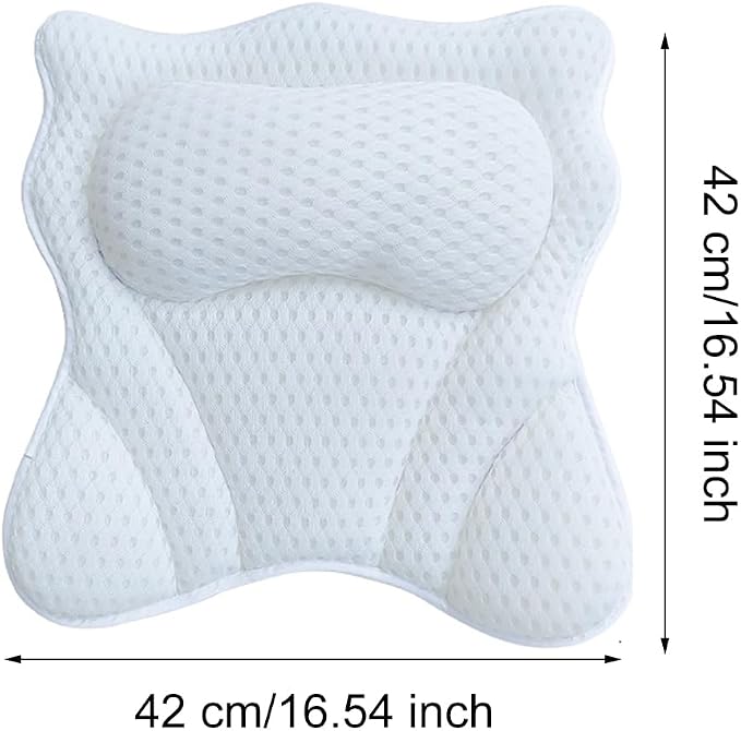 Bath Pillow,Ergonomic Bathtub Pillows for Tub Neck and Back Support,with 6 Powerful Suction Cups,Provide Shoulder and Back Support,Bath Accessory,Fits All Bathtub,Hot Tub,Home Spa