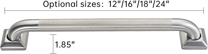 joyrain 500lb Capacity Stainless Steel Grab Bar - Heavy Duty Bathroom Safety Rail for Elderly, Anti-Slip Shower Handle, ADA Compliant (Knurling, 16 inch)