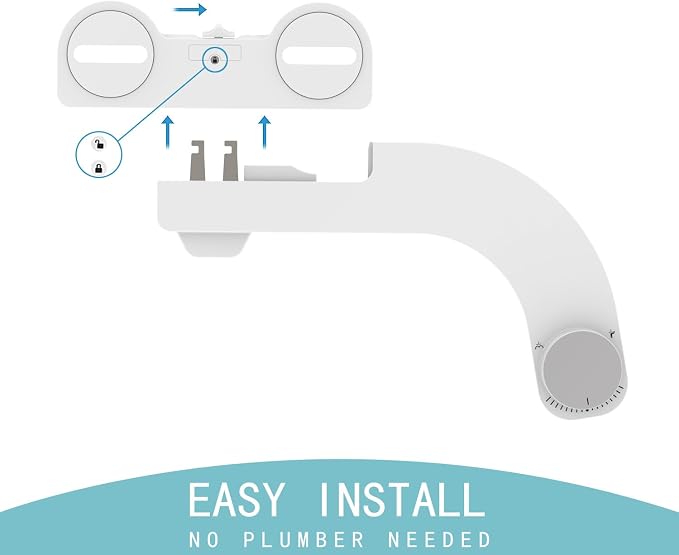 Bidet Attachment for Toilet - Left Handed Bidet Ultra-Slimt Non-Electric Dual Nozzle (Frontal & Rear Wash) Adjustable Water Pressure, Water Bidet Toilet Seat Attachment,Easy to Install | Bidet Attachment for Toilet - Left Hand Bidet Ultra-Slimt Non-Ele...
