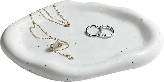 CHENACC Cloud Ceramic Jewelry Tray, Small Decorative Dish for Home Accessories. Perfect Personalized Birthday for Women, Sisters,Girlfriend and Mother, Long Shape